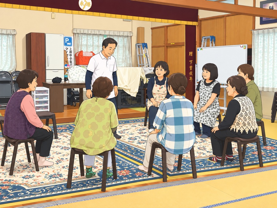 体操教室のようす（イラスト）